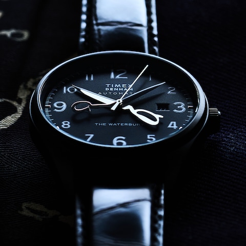 Timex Waterbury Automatic x Denham 42mm Leather Strap Watch - Timex US