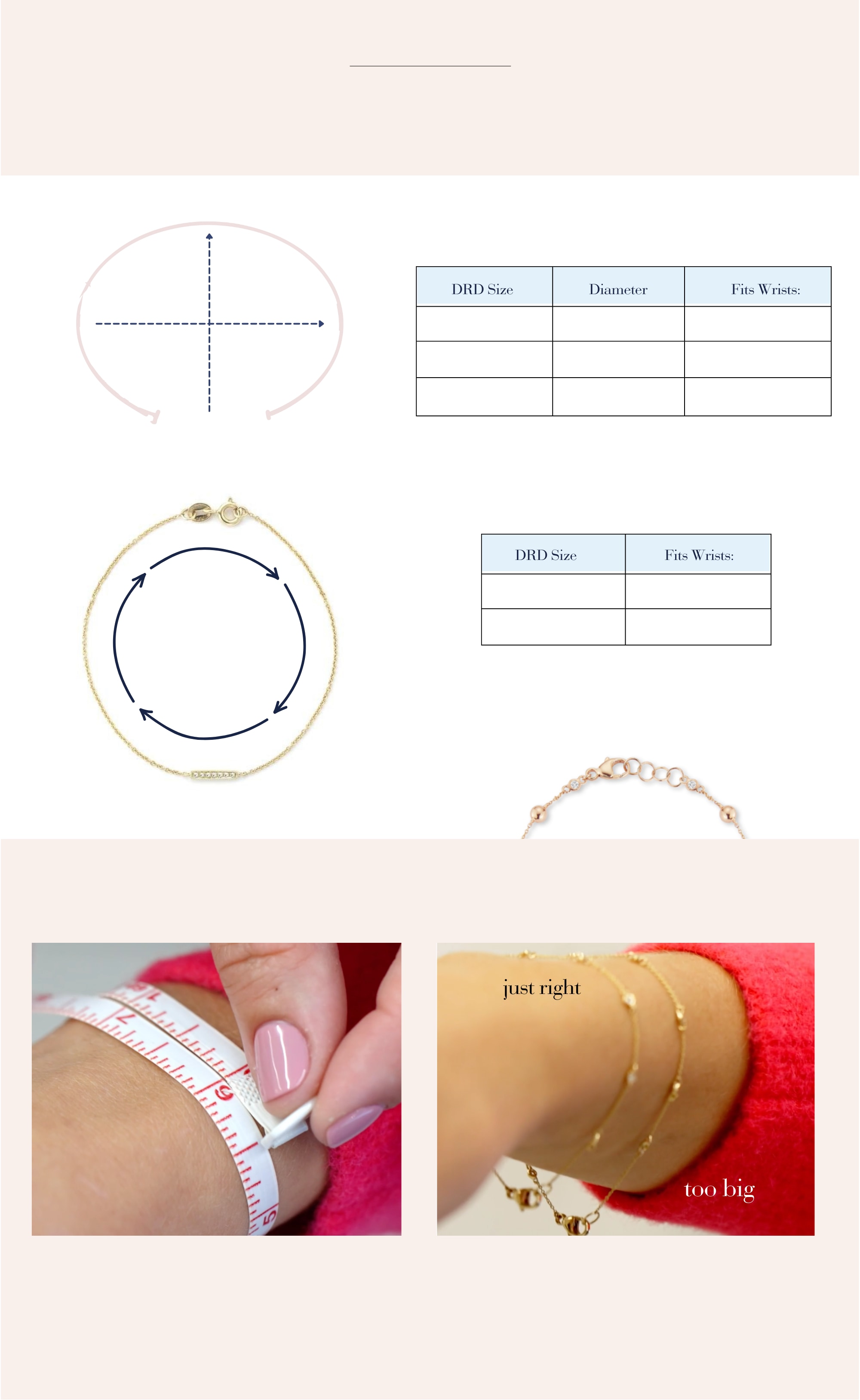 925 Silver Jewelry - Necklace & Bracelet Size Charts