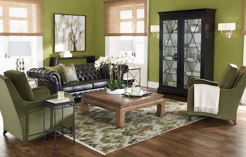 A New Height of Refinement Living Room | Green Décor Ideas | Ethan