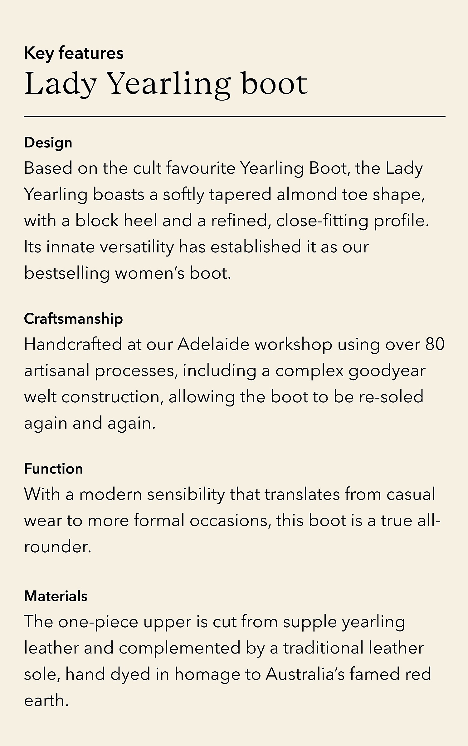 The Lady Yearling boot style story
