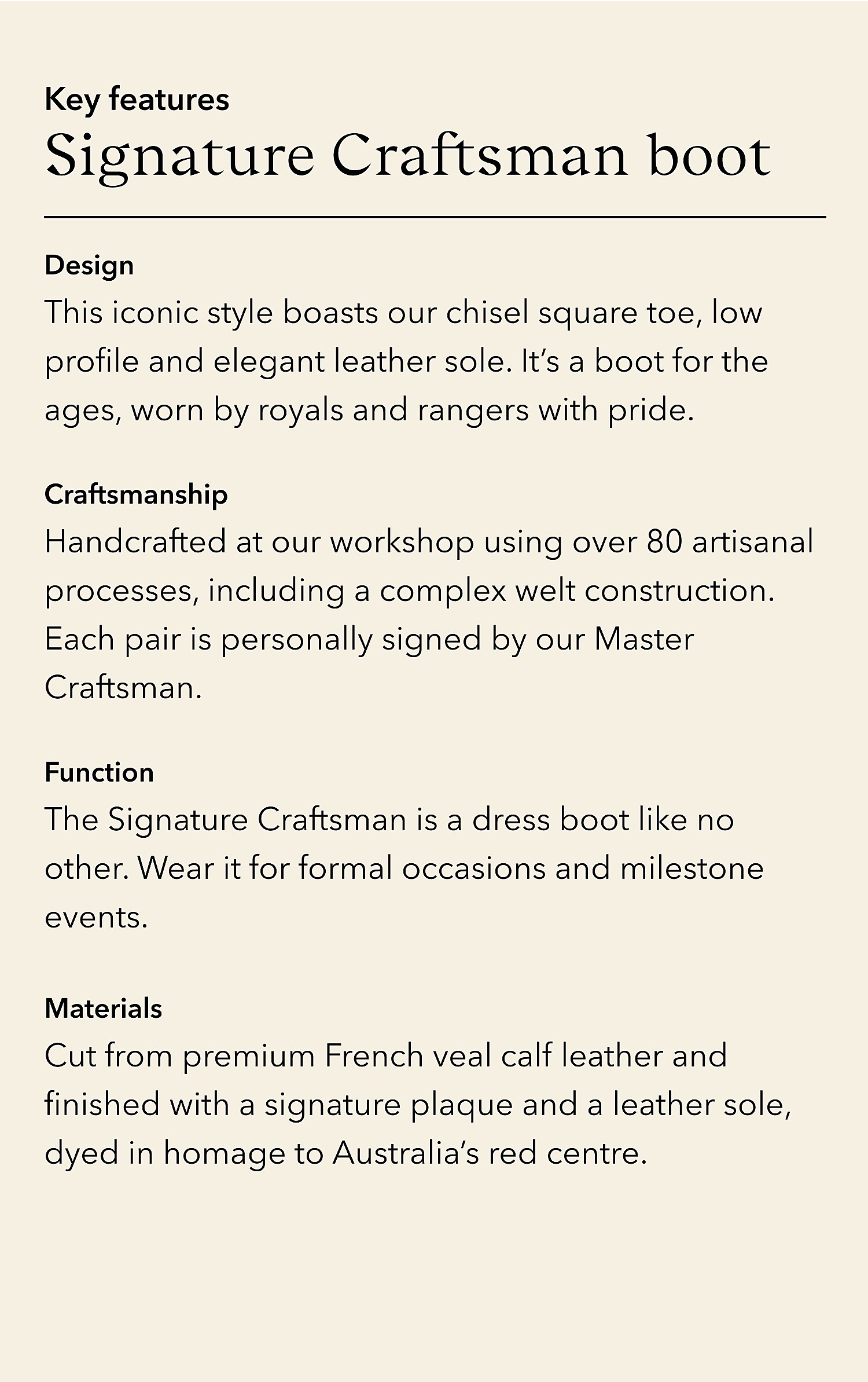Signature Craftsman boot