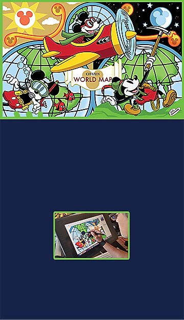 Disney デック 7個 Mickey Mouse World Adventure Blue Dial Stainless Steel