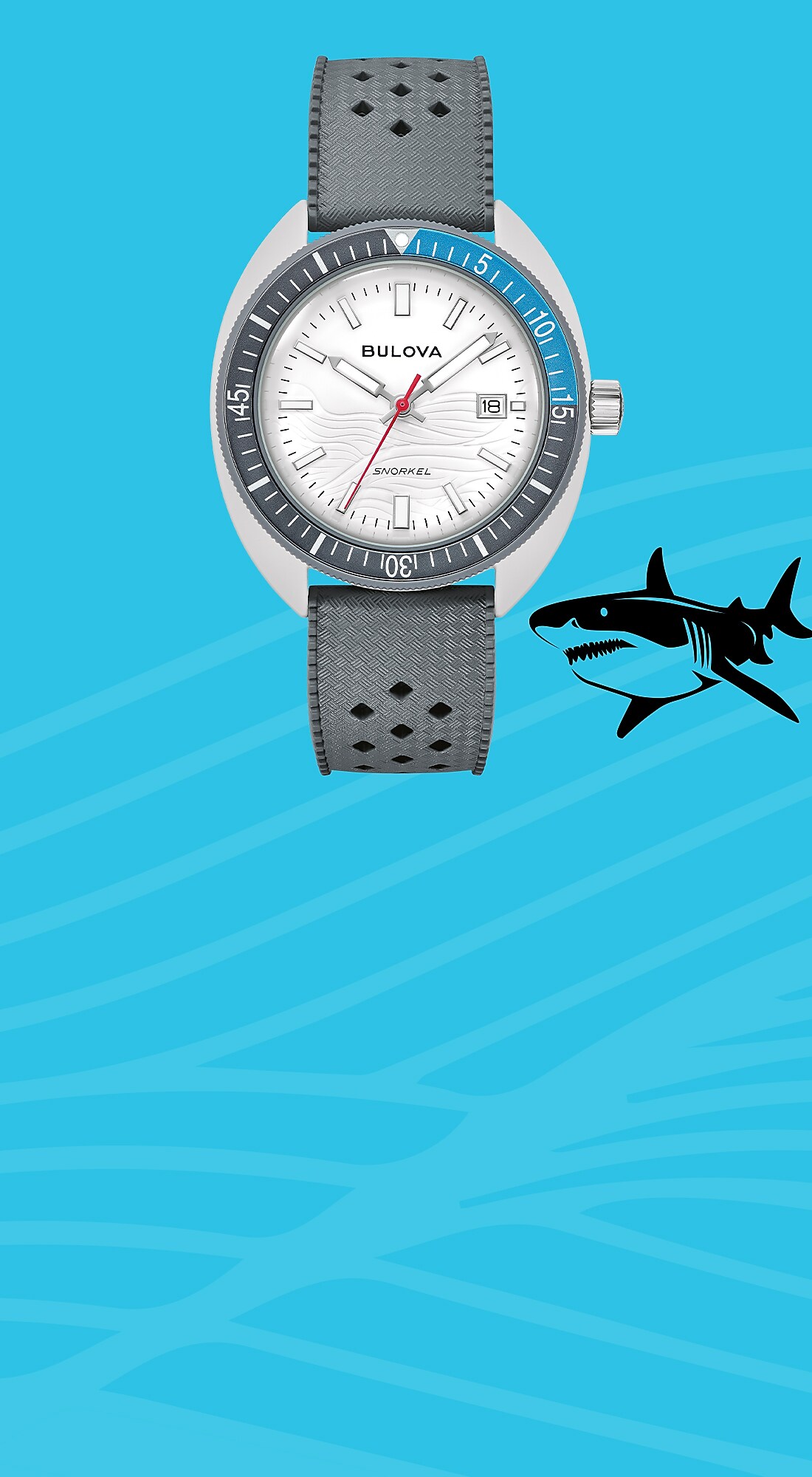White Dial HNBR Rubber Snorkel 98B449 | Bulova