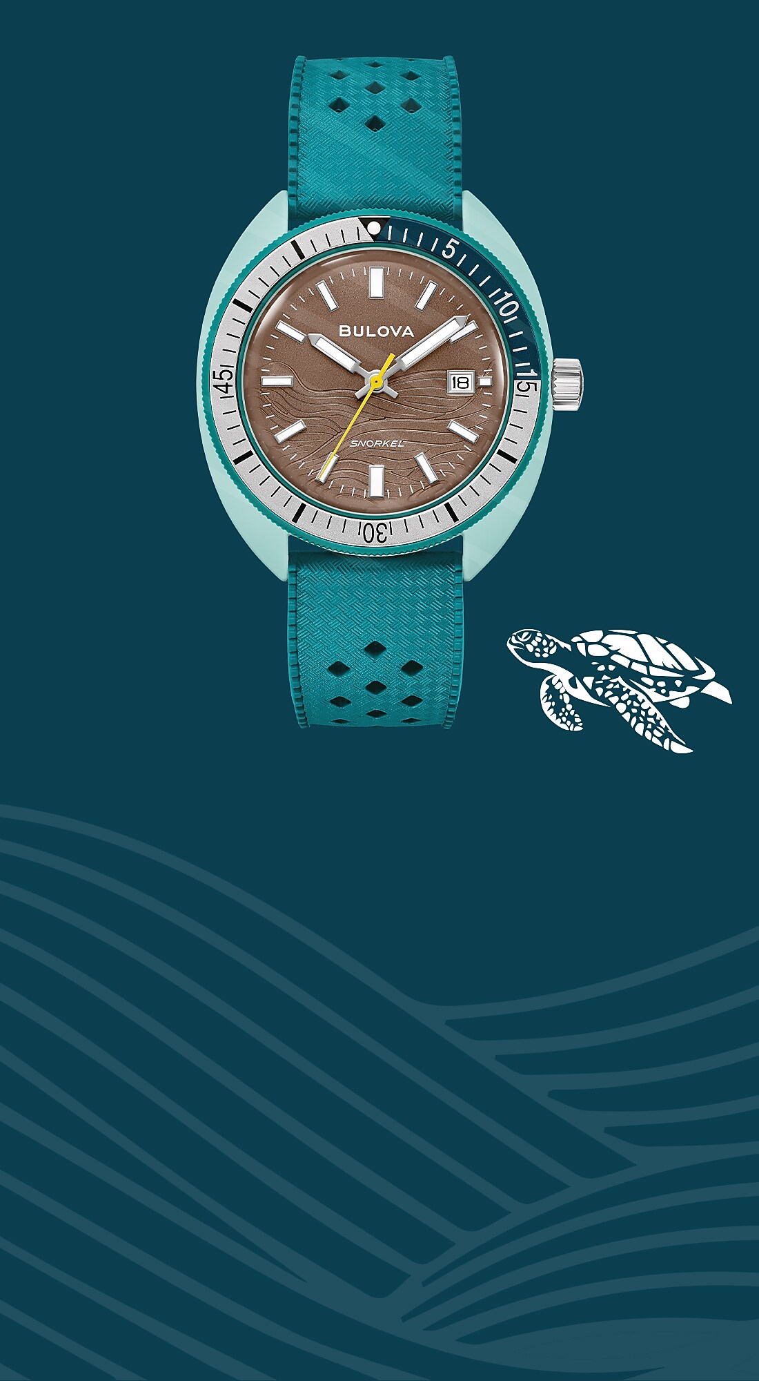 White Dial HNBR Rubber Snorkel 98B449 | Bulova