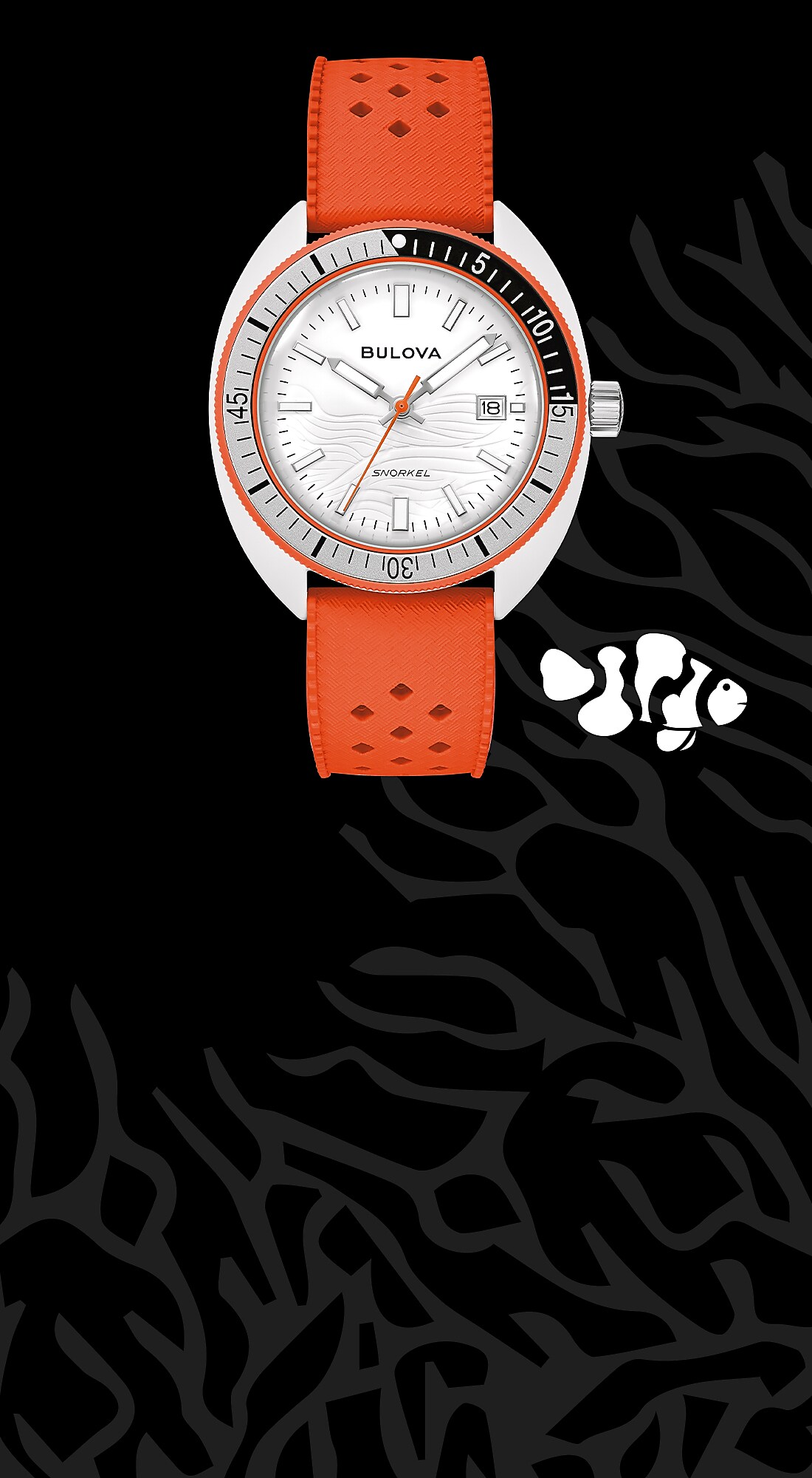 White Dial HNBR Rubber Snorkel 98B449 | Bulova