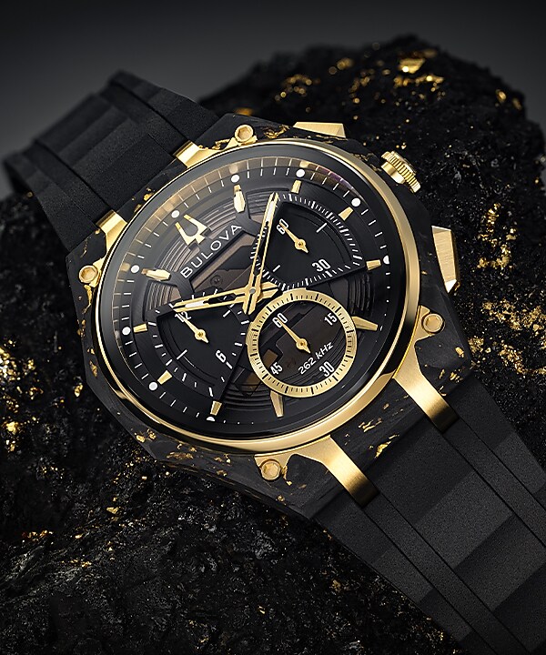 Black Dial HNBR Rubber CURV 98A328 | Bulova