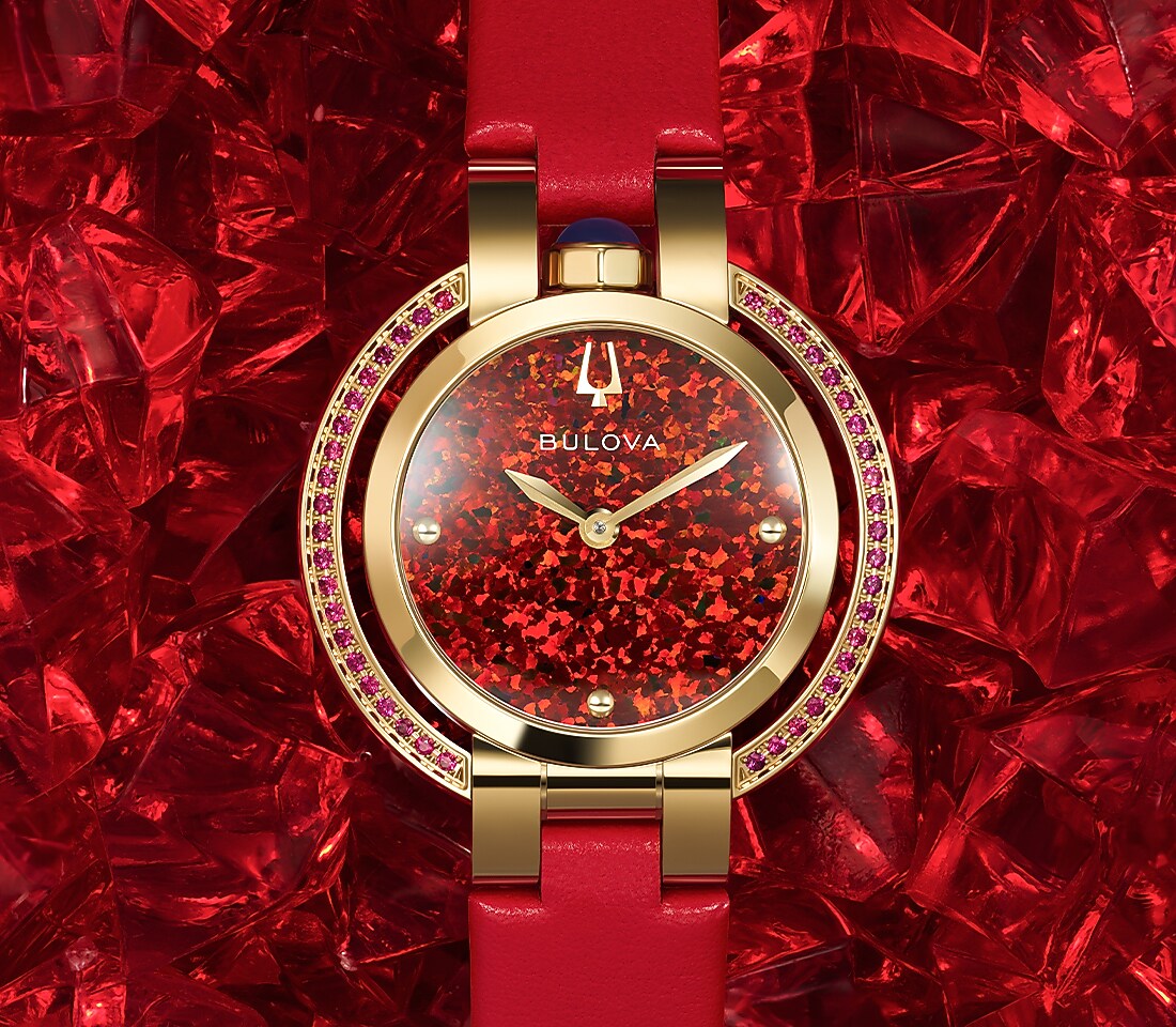 Red Dial Leather Strap Rubaiyat Autumn 97R105 | Bulova