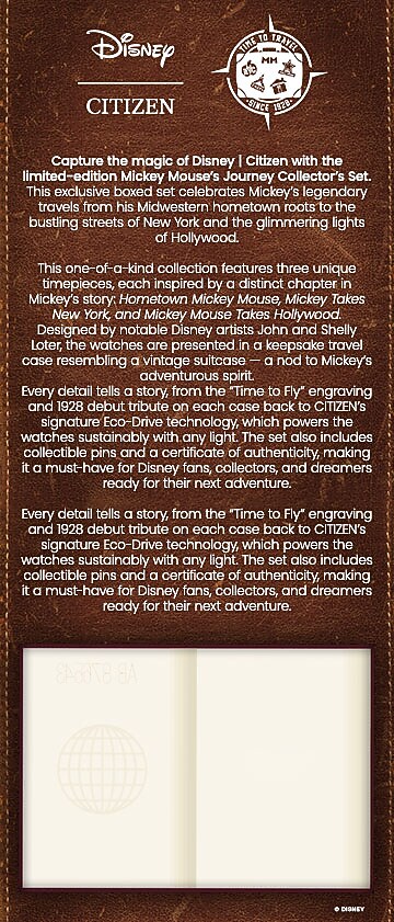 Mickey Mouse's Journey Collector's Set Beige Dial Leather Strap